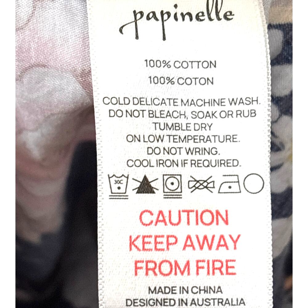 Papinelle Womens XS Blue Floral Betsy Pajama Pants 100% Cotton Relaxed Sleepwear - Picture 8 of 9